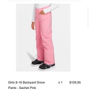 Girls' Pink Snow Pants